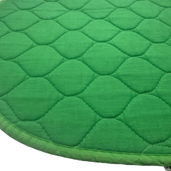 Ocean House Quilted Oval Table Mats Green Cotton Set Of 4 - Picture 2 of 4